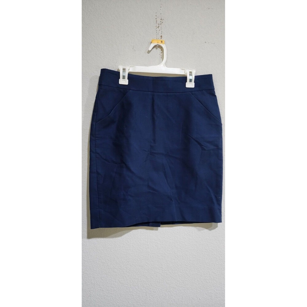 J Crew Pencil Skirt Size 4 Petite Navy Blue Knee Length